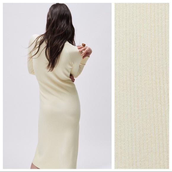 NWT. Zara Light Yellow Long Knit Viscose Blend Cardigan. Size M. - Picture 4 of 10